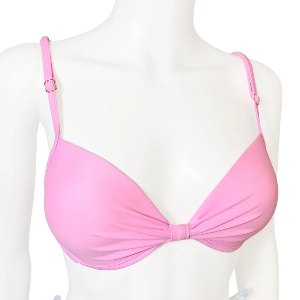 NWT Adjustable Pink Bikini Push-Up Swim Top - Women's Size M Raisins Swimwear - Picture 2 of 4